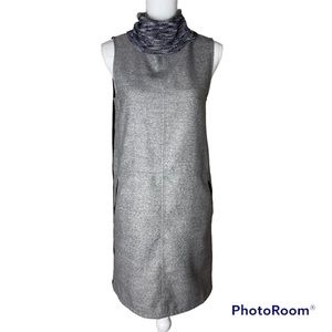 THML Grey Heathered Sleeveless Turtleneck Shift Small NWT